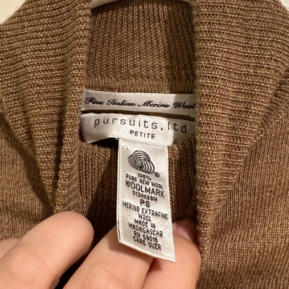 Pursuits Ltd. Camel Women’s Pure Merino Wool Turtleneck Sweater Size Petite Sm - Picture 2 of 4